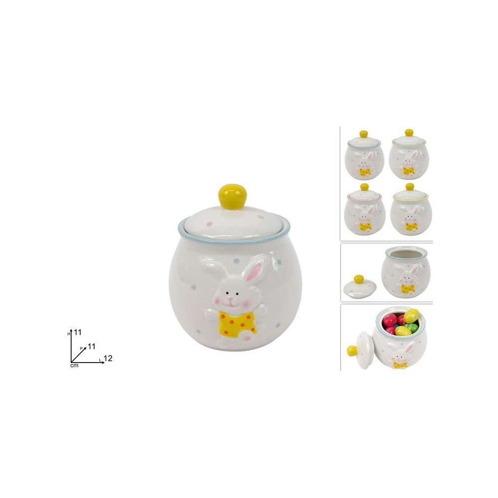 BARATTOLO CON CONIGLIO CERAMICA 4 ASS